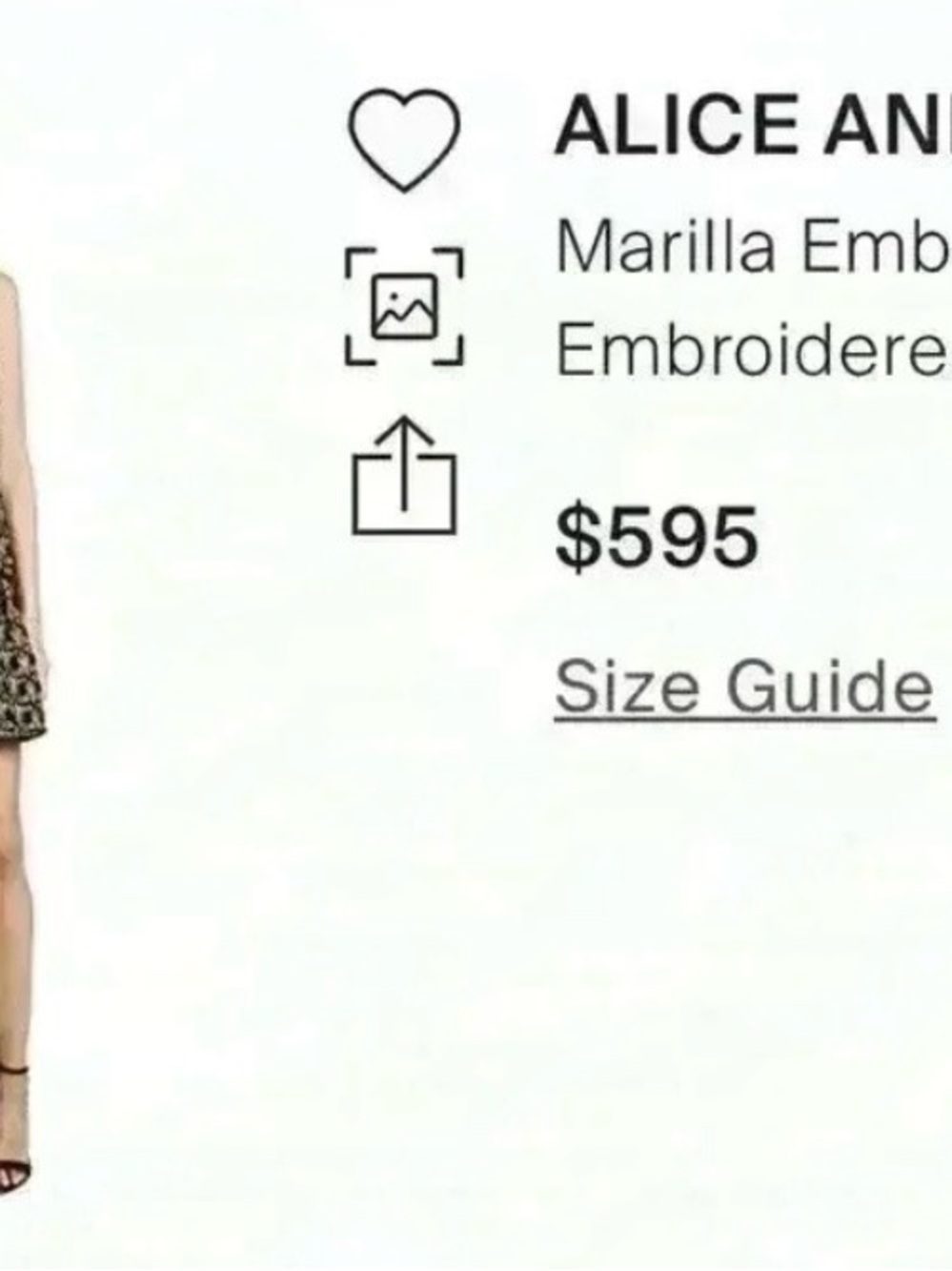 Alice + Olivia Black Marilla Embroidered Mini Dress Black, Silver & Gold - Picture 13 of 14